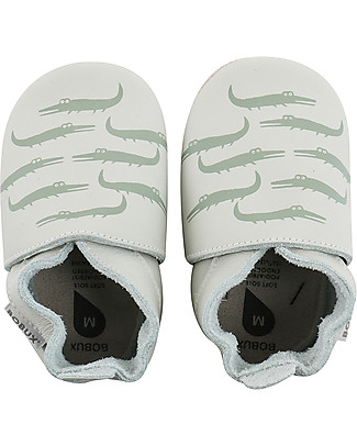 Bobux Soft Sole, Mint with Crocodiles - The next best thing after bare feet! Bobux Soft Sole