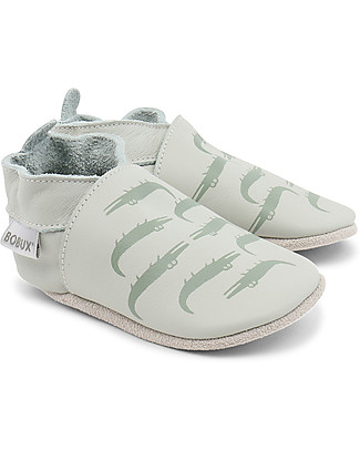 Bobux Soft Sole, Mint with Crocodiles - The next best thing after bare feet! Bobux Soft Sole