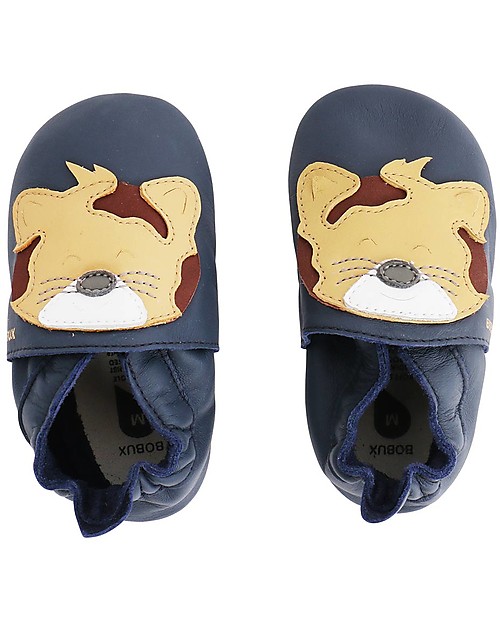 Bobux Soft Sole, Navy with Leopard - The next best thing after bare feet! Soft Sole Shoes