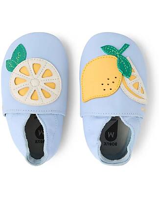 Bobux Soft Sole Shoe - Lemons - Light Blue - the Next Best thing After Bare Feet! Soft Sole Shoes