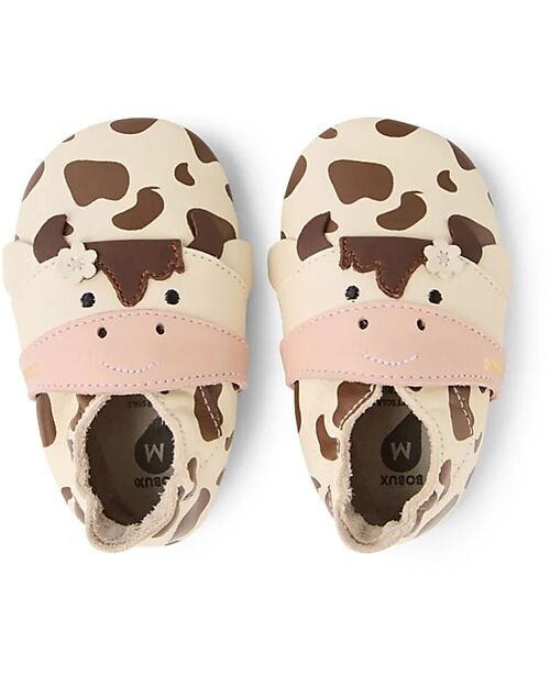 Bobux Soft Sole Shoe - Mooley Cow - White Swan and Black Coffee - the Next Best thing After Bare Feet! Soft Sole Shoes