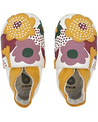 Bobux Soft Sole Shoe - White with Floral Pattern - The next best thing after bare feet! Bobux Soft Sole