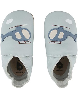 Bobux Soft Sole - Sky with Helicopter - The next best thing after bare feet! Bobux Soft Sole
