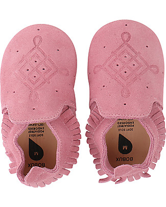 Bobux Soft Sole Suede Moccassin, Pink - 3-6 years Bobux Soft Sole