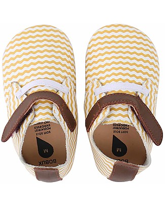 Bobux Soft Sole, White Beige Chevron with Stretch - The next best thing after bare feet! Bobux Soft Sole