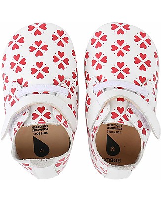 Bobux Soft Sole, White/Red Heart with Stretch - The next best thing after bare feet! Shoes