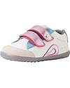 Bobux Step Up Blaze Shoes - White and Pink Metallic - Premium Leather - First Steps Shoes