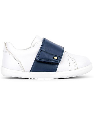 Bobux Step-Up Boston Shoe - White/Navy - Ultra flexible! Shoes