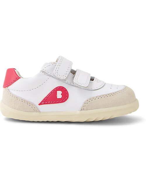 Bobux Step Up Champ Chalk Shoes - Chalk Radiant Raspberry - First Steps Shoes