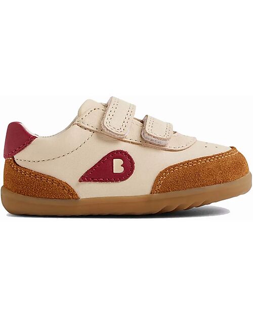 Bobux Step Up Champ Shoes - Caramel and Tibetan Red - First Steps Shoes