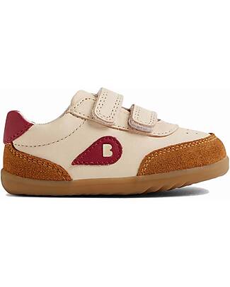 Bobux Step Up Champ Shoes - Caramel and Tibetan Red - First Steps Shoes