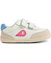 Bobux Step Up Champ Shoes - Chalk White and Pink Lemonade - First Steps Shoes