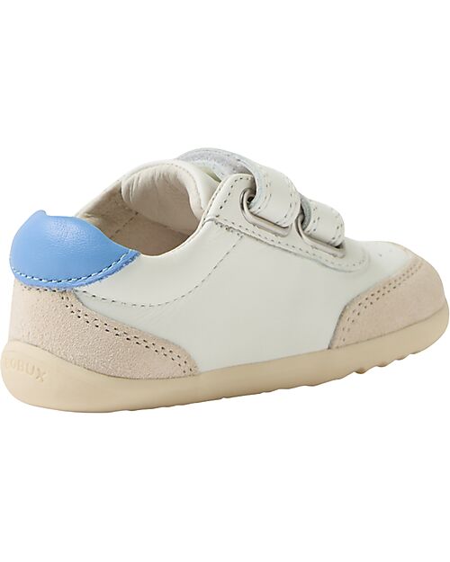Bobux Step Up Champ Shoes - Chalk White and Pink Lemonade - First Steps Shoes