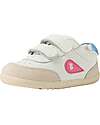 Bobux Step Up Champ Shoes - Chalk White and Pink Lemonade - First Steps Shoes