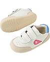 Bobux Step Up Champ Shoes - Chalk White and Pink Lemonade - First Steps Shoes