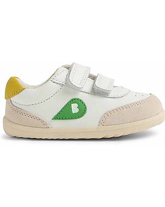 Bobux Step Up Champ Shoes - Chalk White and Retro Green - First Steps Shoes