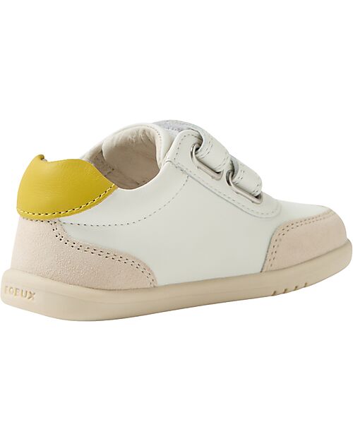 Bobux Step Up Champ Shoes - Chalk White and Retro Green - First Steps Shoes