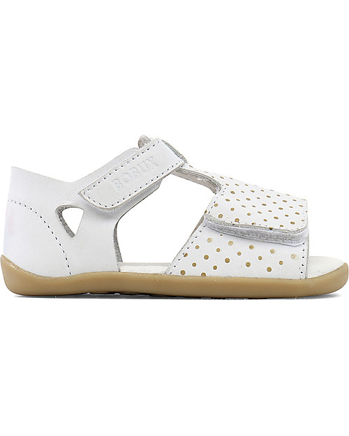 Bobux Step-Up Classic Mirror Sandal, White/Gold - Ultra flexible, perfect for first steps! Sandals