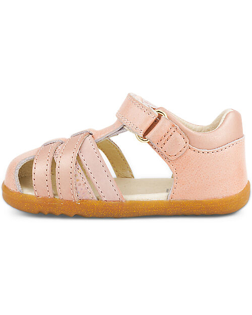 Bobux Step-Up Cross Jump Sandal - Dusk Pearl + Rose Gold - Flexible Sole for First Steps Sandals