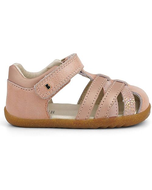Bobux Step-Up Cross Jump Sandal - Dusk Pearl + Rose Gold - Flexible Sole for First Steps Sandals