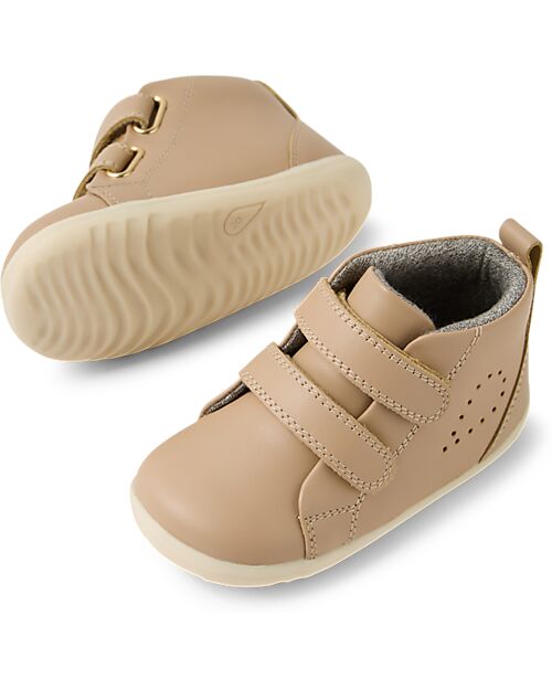 Bobux Step Up Grass Court High - Warm Taupe - First Walkers Shoes
