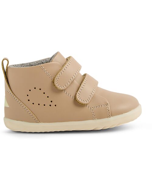 Bobux Step Up Grass Court High - Warm Taupe - First Walkers Shoes