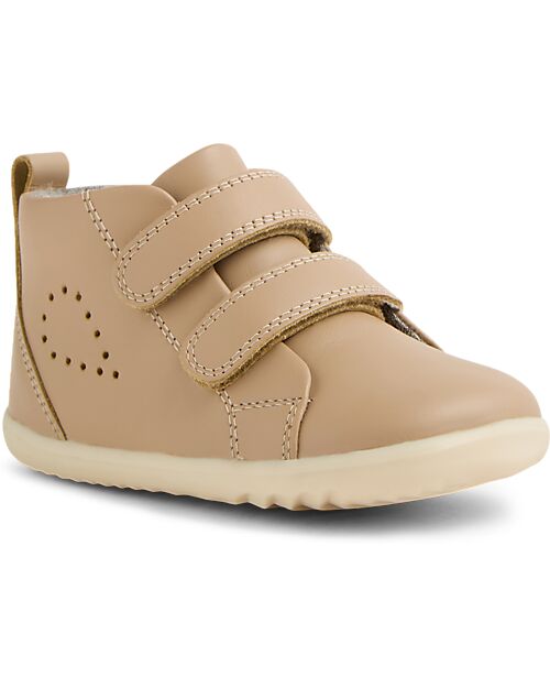 Bobux Step Up Grass Court High - Warm Taupe - First Walkers Shoes