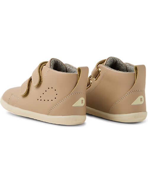Bobux Step Up Grass Court High - Warm Taupe - First Walkers Shoes