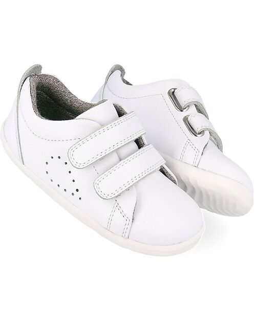 Bobux Step Up Grass Court Shoes - Optical White - First Steps Shoes