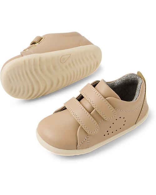 Bobux Step-Up Grass Court Shoes - Warm Taupe - Premium Leather - Perfect for First Steps! Shoes