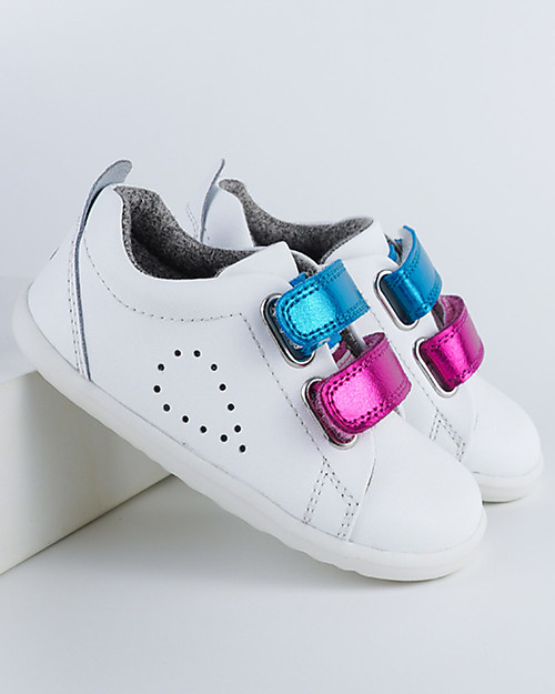 Bobux Step-Up Grass Court Switch Shoe - White - Interchangeable Straps! Sneakers