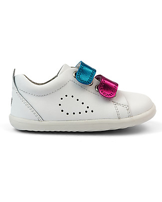 Bobux Step-Up Grass Court Switch - White - Interchangeable Straps! Shoes