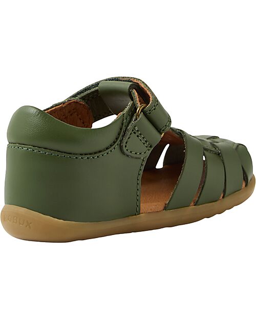 Bobux Step Up Harbor Sandals - Bronze Green - Premium Leather - First Steps Sandals