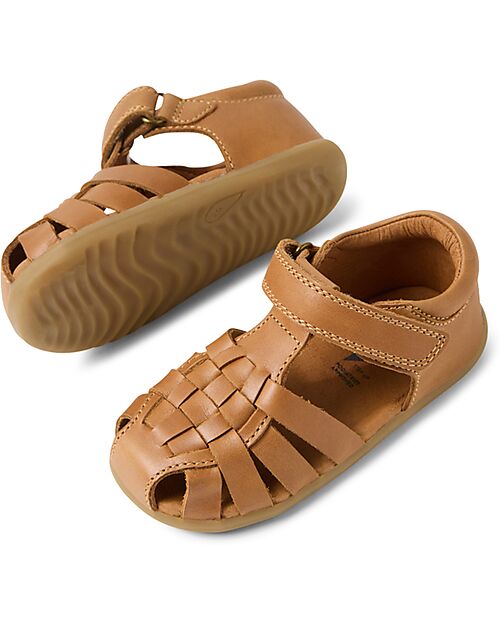 Bobux Step Up Harbor Sandals - Caramel - Premium Leather - First Steps Sandals