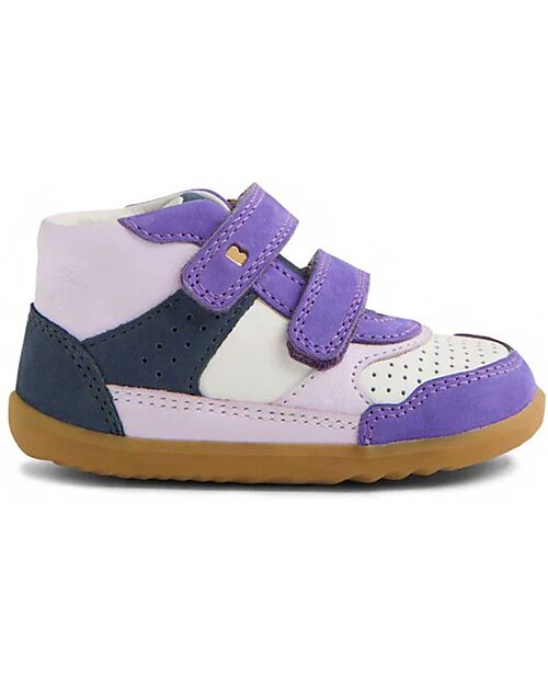 Bobux Step Up Harley Shoes - Opulent Purple and White - Premium Leather - First Steps Shoes