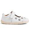 Bobux Step Up Heather Sandals - White - Carved Flowers - Premium Leather - First Steps Sandals