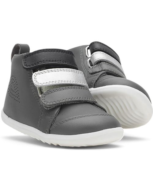 Bobux Step Up Hi Court Switch - Smoke - Super Flexible Outsole Shoes