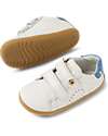 Bobux Step Up Maverick Shoe - White Coronet Blue - Premium Leather - First Steps Shoes