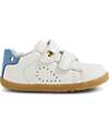 Bobux Step Up Maverick Shoe - White Coronet Blue - Premium Leather - First Steps Shoes