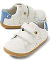 Bobux Step Up Maverick Shoe - White Coronet Blue - Premium Leather - First Steps Shoes