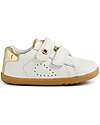 Bobux Step Up Maverick Shoes - White and Gold - Premium Leather - First Steps Shoes