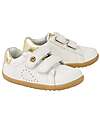 Bobux Step Up Maverick Shoes - White and Gold - Premium Leather - First Steps Shoes