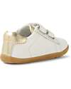 Bobux Step Up Maverick Shoes - White and Gold - Premium Leather - First Steps Shoes