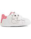 Bobux Step Up Maverick Shoes - White and Pink Lemonade - Premium Leather - First Steps Shoes