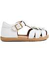 Bobux Step Up Petal Sandal - White - with Flower - First Steps Sandals