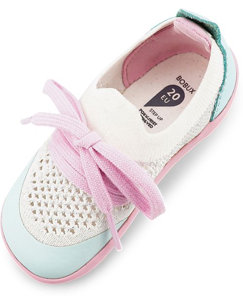 Bobux Step-Up Play Knit Shoe - Mist/White - Stretchy Knitted Midsection! Shoes