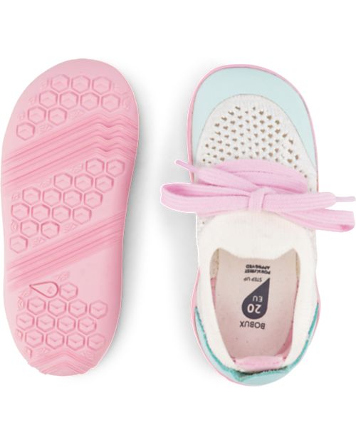Bobux Step-Up Play Knit Shoe - Mist/White - Stretchy Knitted Midsection! Shoes