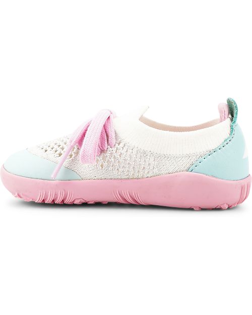 Bobux Step-Up Play Knit Shoe - Mist/White - Stretchy Knitted Midsection! Shoes
