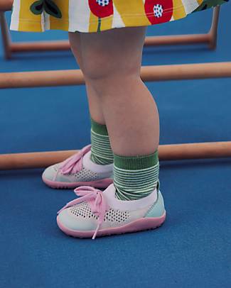 Bobux Step-Up Play Knit Shoe - Mist/White - Stretchy Knitted Midsection! Shoes