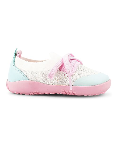 Bobux Step-Up Play Knit Shoe - Mist/White - Stretchy Knitted Midsection! Shoes
